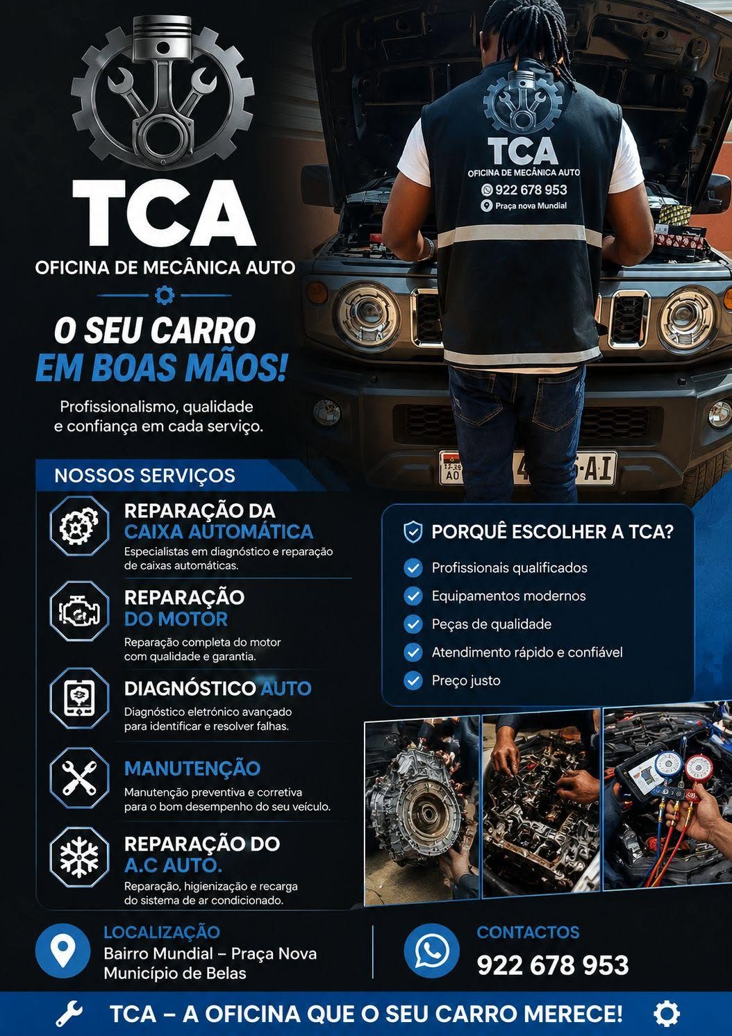 Banner de Oficina de Mecânica Auto TCA