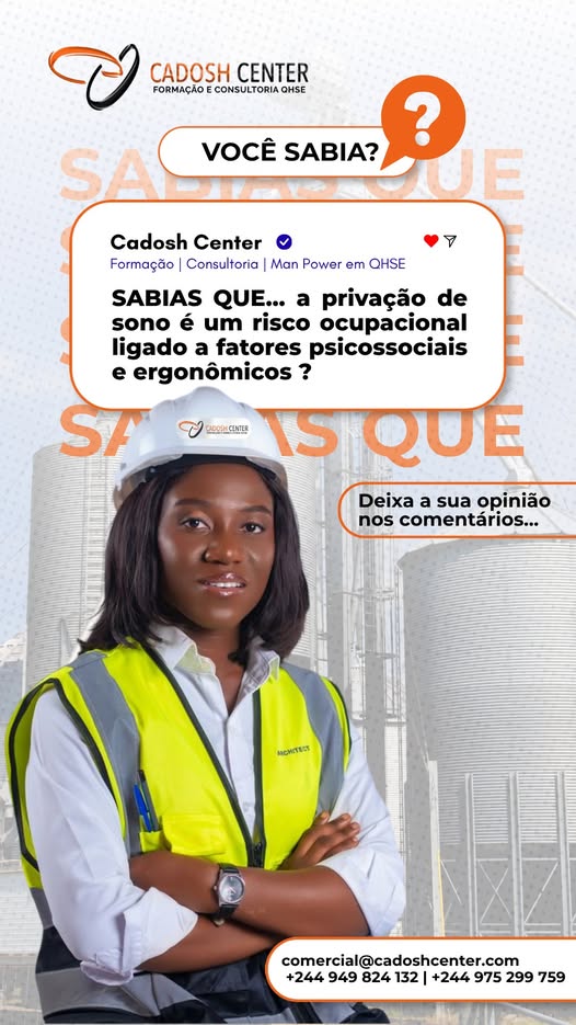 SABIAS QUE... a privação de sono é um Risco Ocupacional ligado a factores psicossociais e ergonómicos?