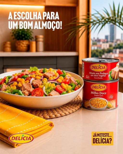 Salada fria com atum, ovo, batata e milho doce: a escolha é só molho de soja Delícia.