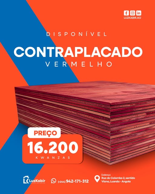 Contraplacado Vermelho 1,20 × 2,00 m