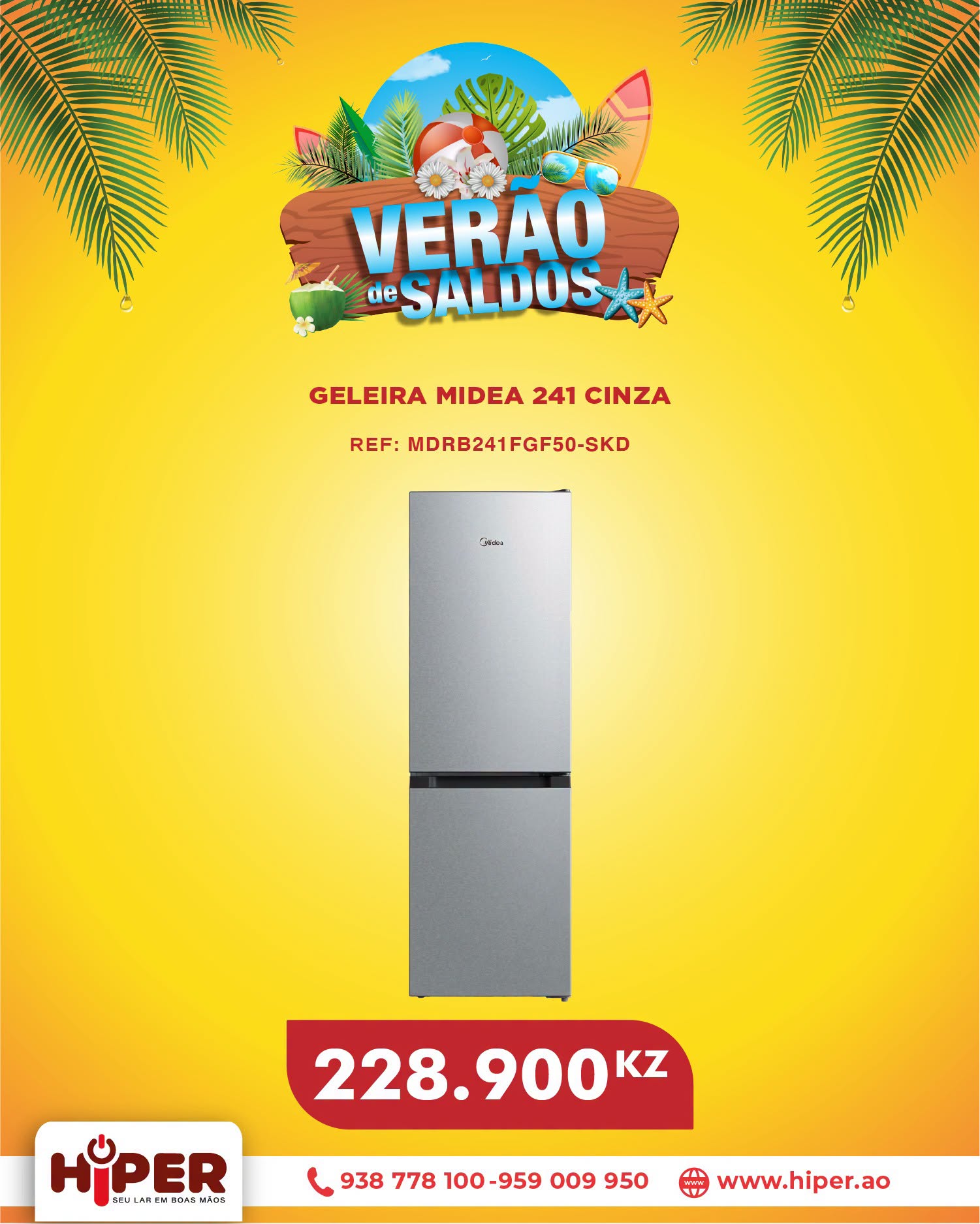 Geleira MIDEA 241L Cinza