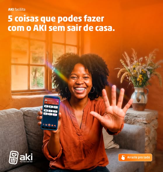 Não precisas de sair de casa para resolver o teu dia. Com o AKI, tens tudo na palma da mão, sem filas e no conforto do teu sofá!