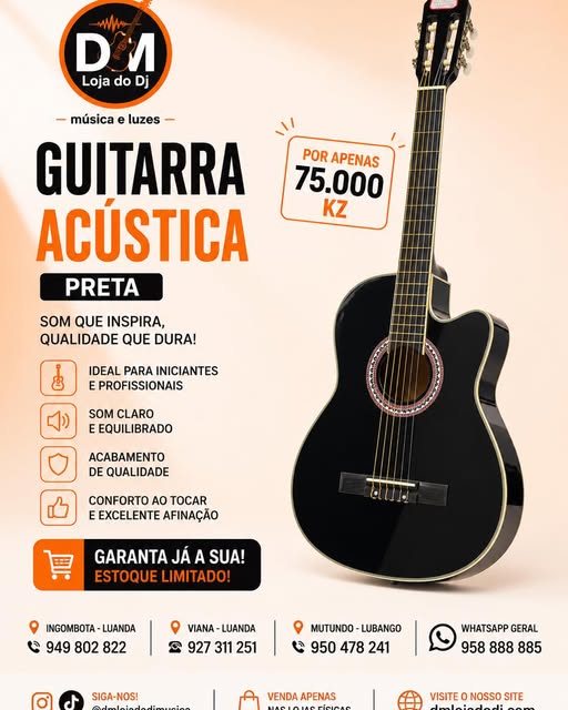 Guitarra Acústica Preta